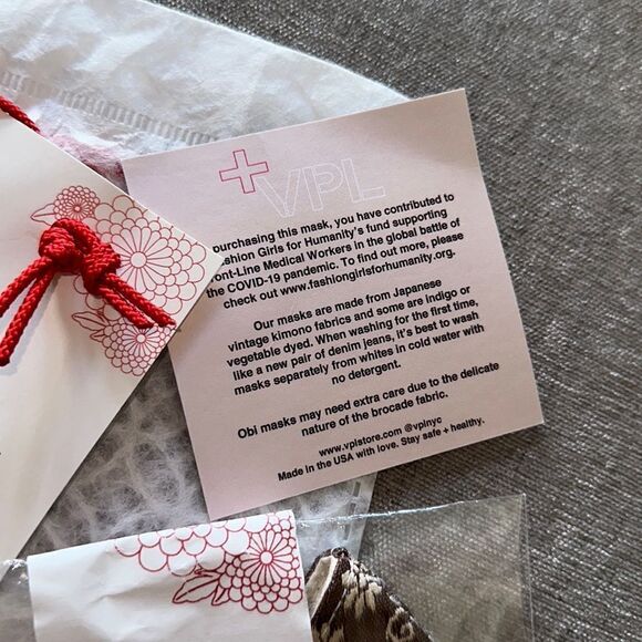 VPL for Athleta Japanese Vintage Kimono OBI Face Mask! - Picture 7 of 10